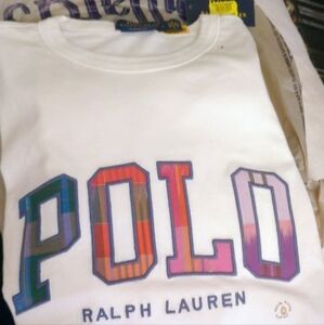 Polo by Ralph Lauren White Tee with Colorful Logo